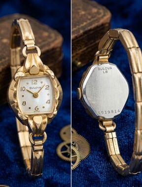 Bulova Women's Gold Tone Bracelet Watch with White Dial